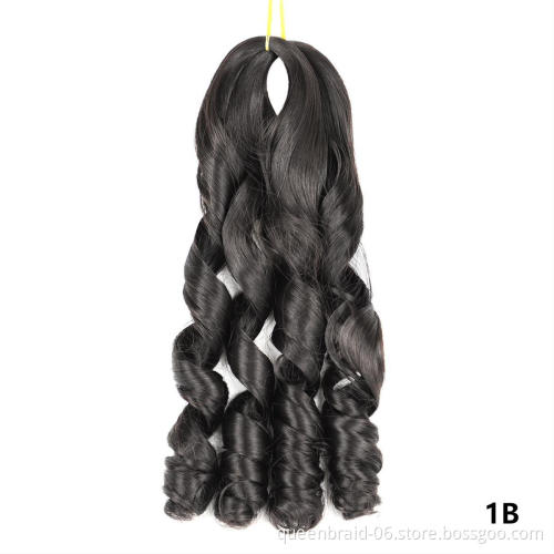 20 Inch Synthetic Loose Wave Crochet Braids Hair Pre Stretched Ombre Braiding Hair Extensions For Black Women